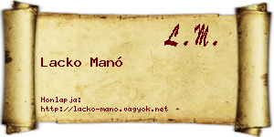 Lacko Manó névjegykártya